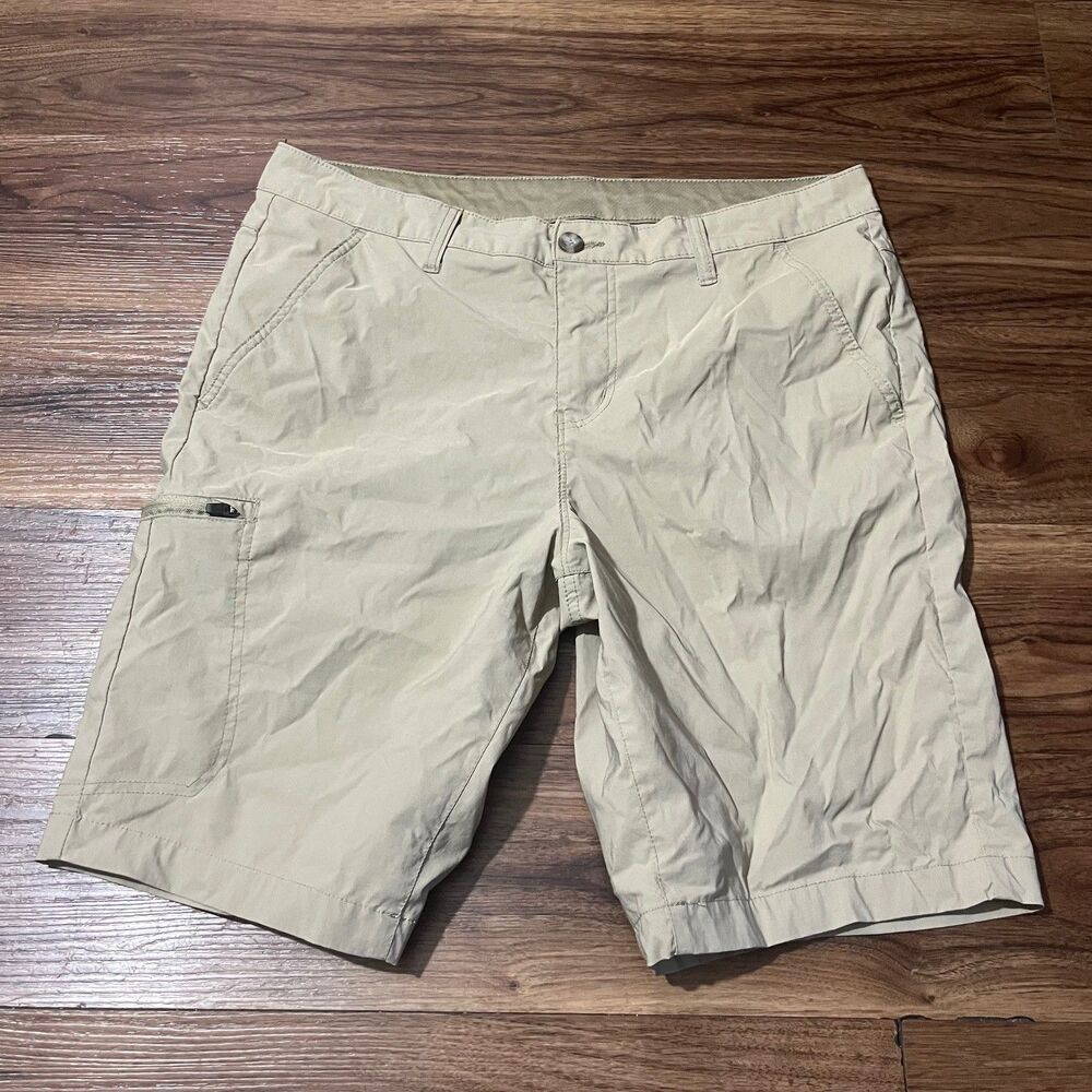 Eddie Bauer Horizon Guide Cargo Shorts Gray Stretch Hiking Outdoor Nylon Mens 34